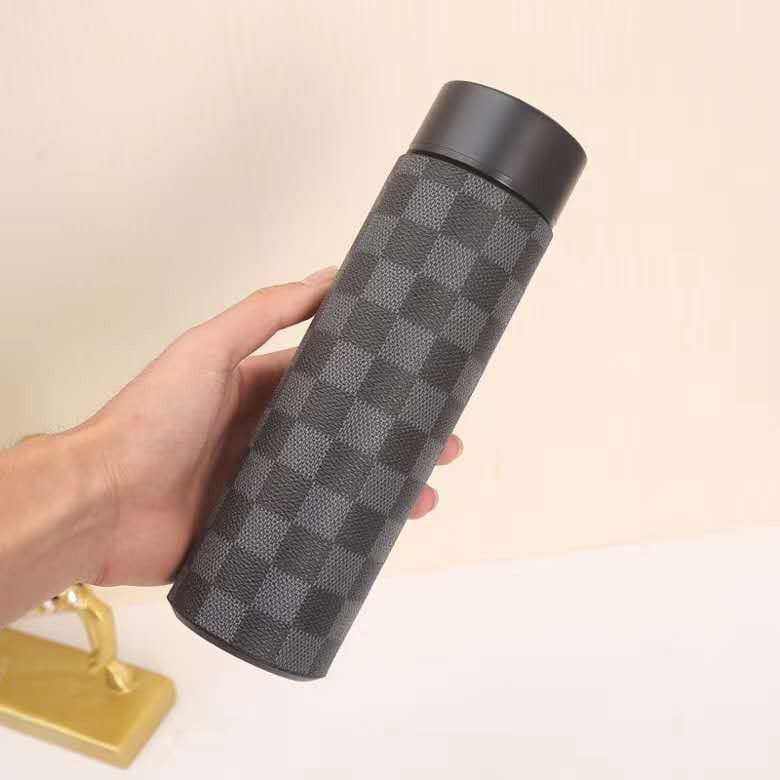 LV Black Check Thermo Flask LED Display Temperature Bottle