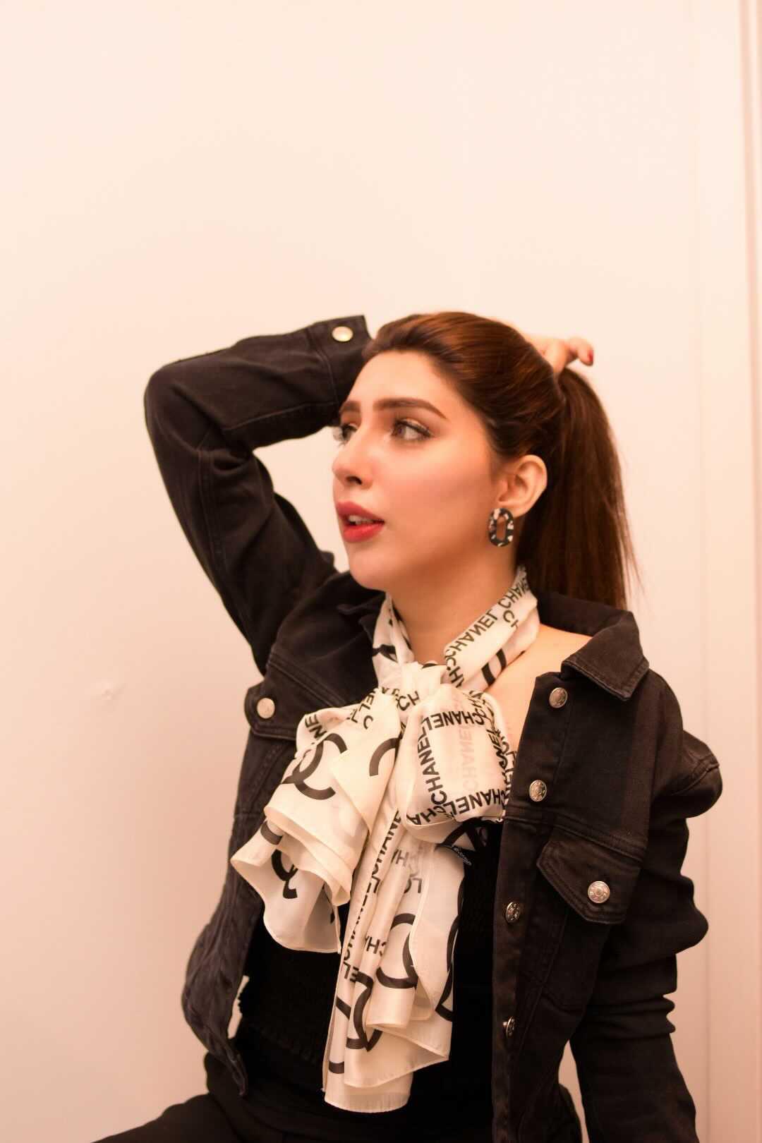Chanel Printed White Silk Scarf