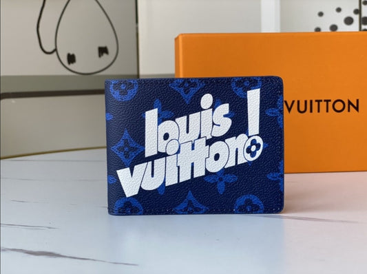 LV Blue Monogram Printed Wallet