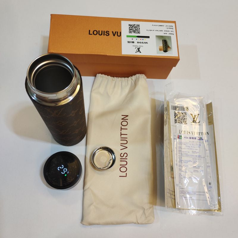 LV Monogram Brown Thermo Flask LED Display Temperature Bottle