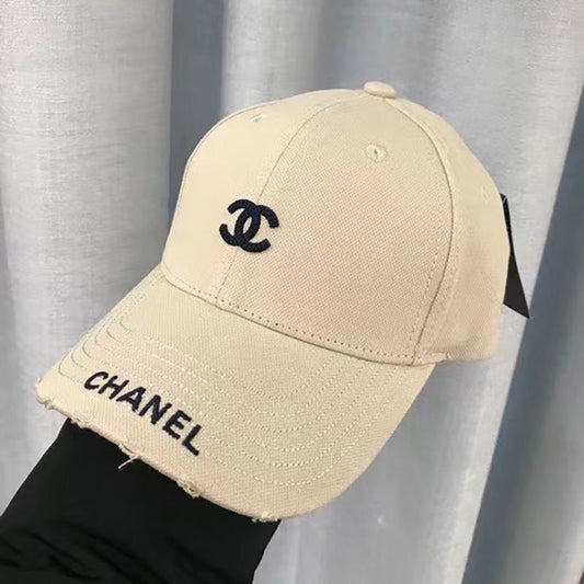 Chanel Logo Printed White Cap