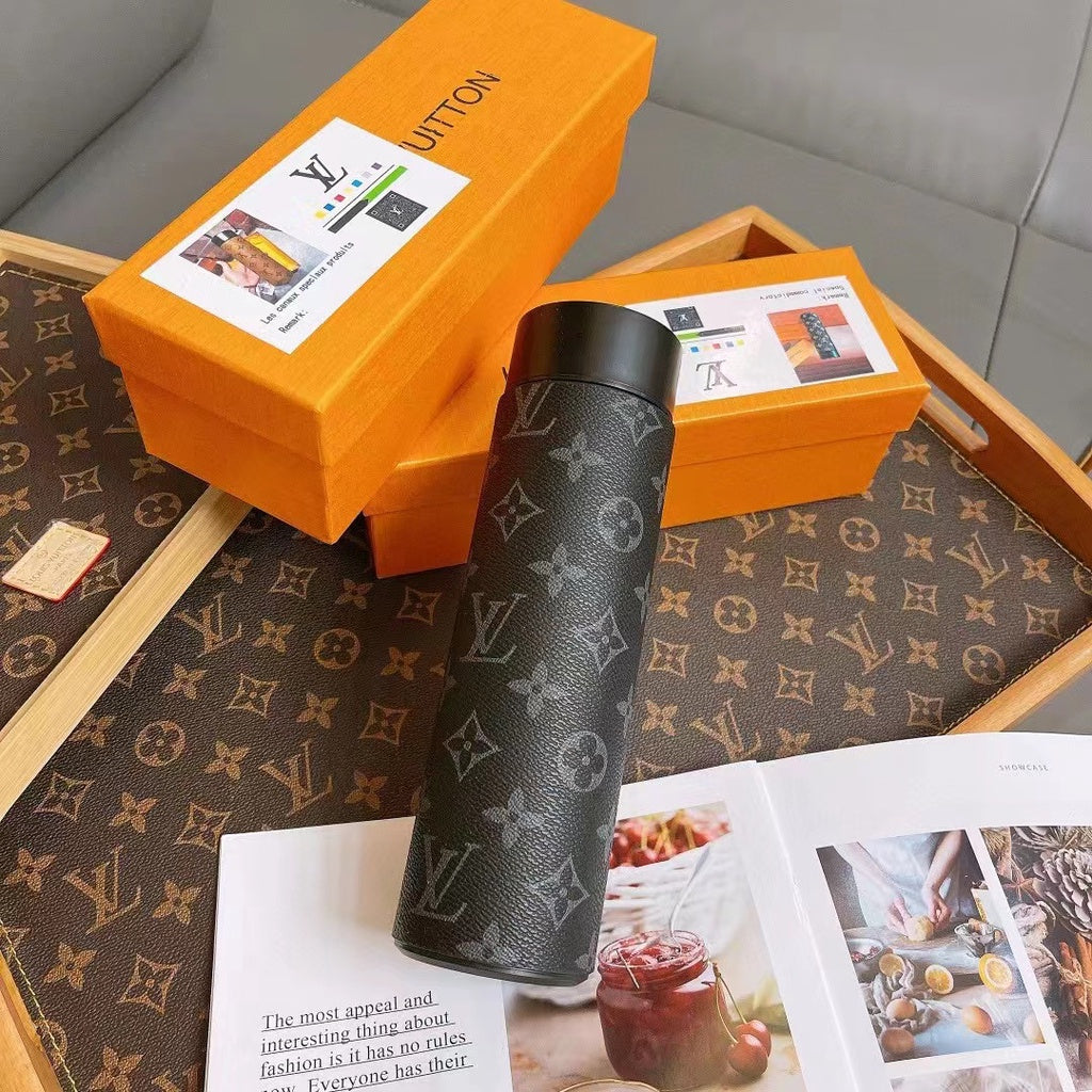 LV Monogram Black Thermo Flask LED Display Temperature Bottle