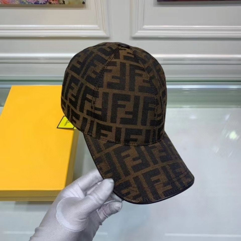 Fendi Logo Printed Brown Cap