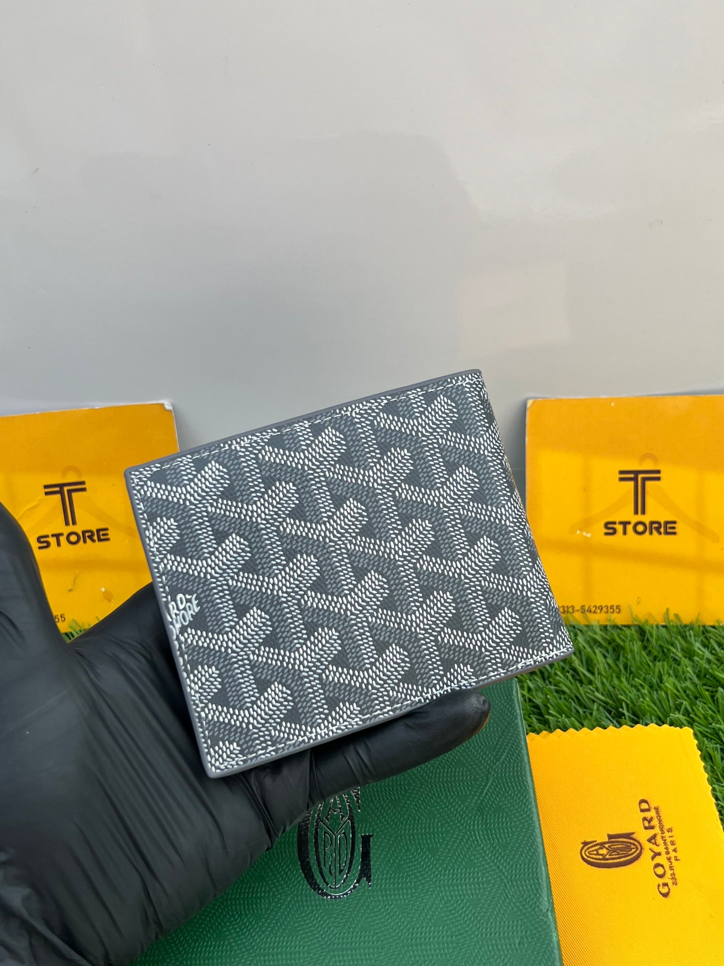 Goyard Grey Printed Slim Wallet