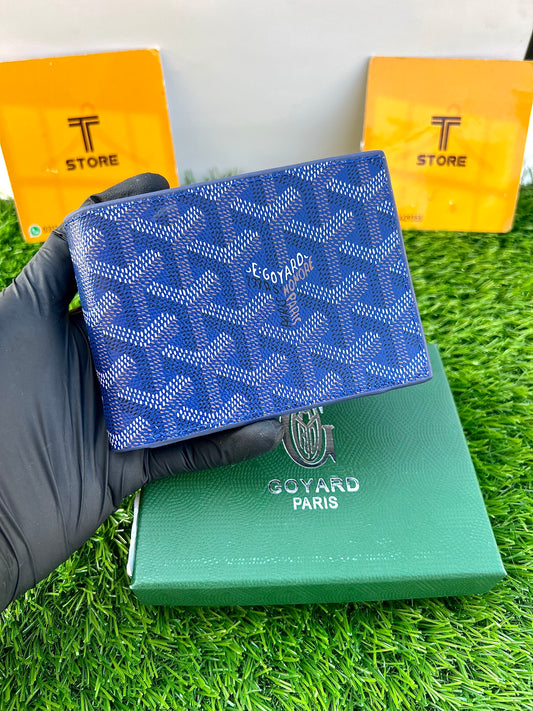 Goyard Blue Printed Slim Wallet