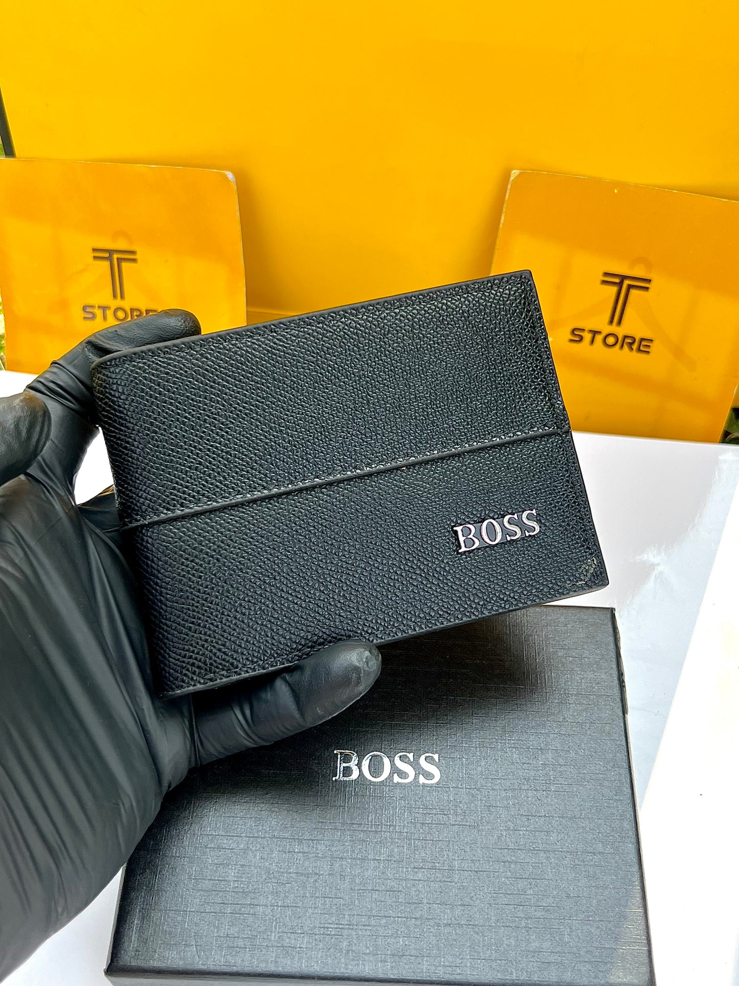Boss Plain Black Wallet