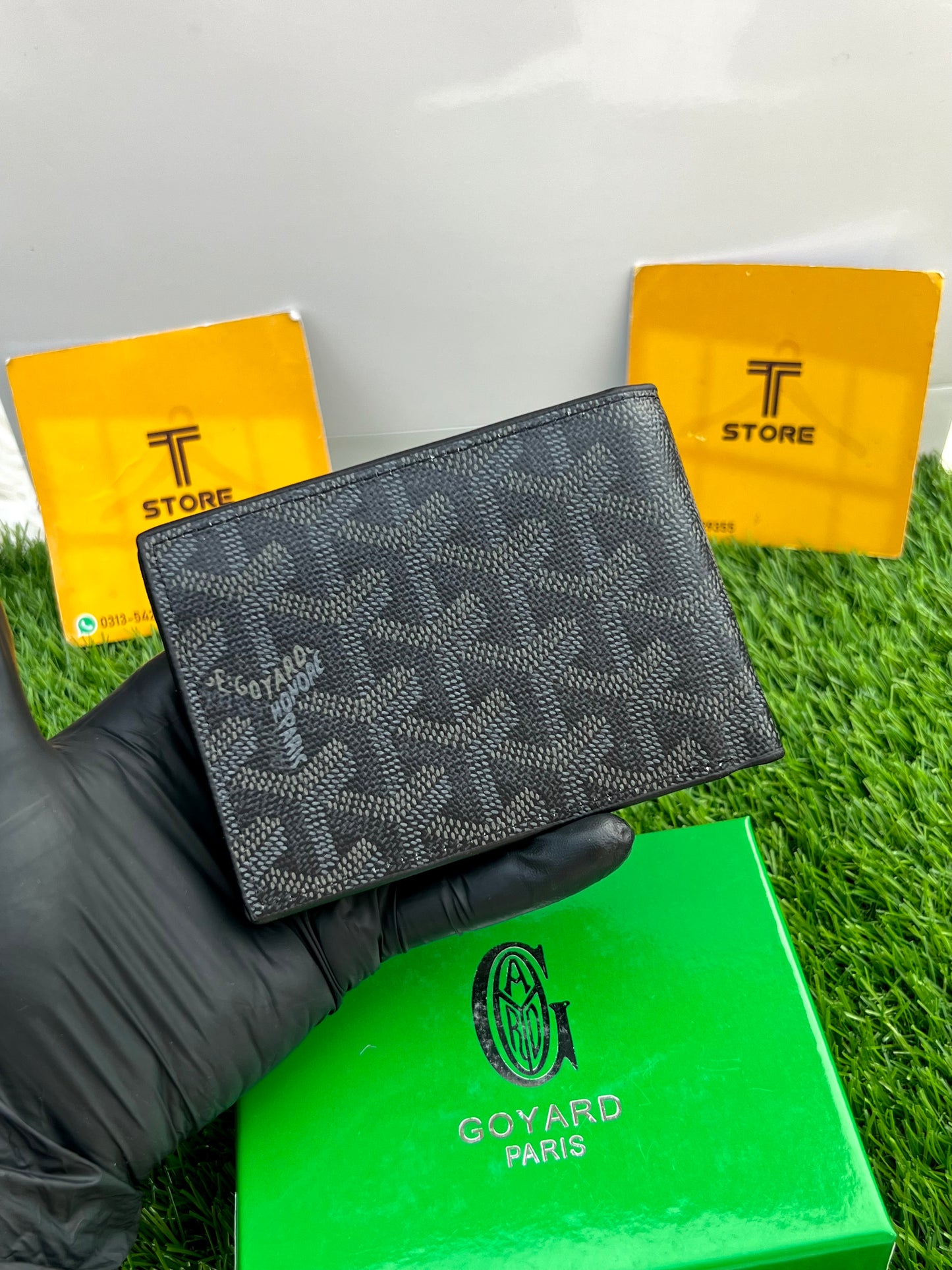 Goyard Black Printed Slim Wallet