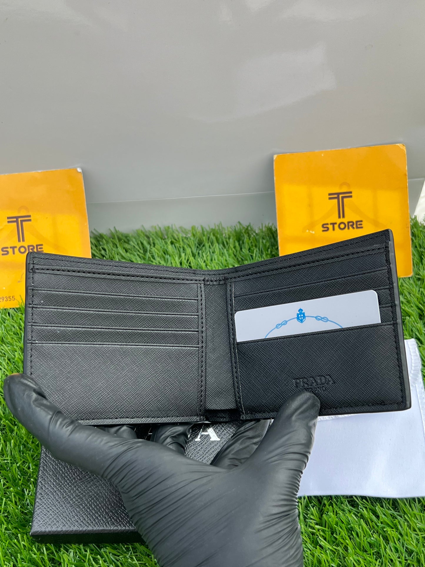 Prada Plain Black Logo Wallet
