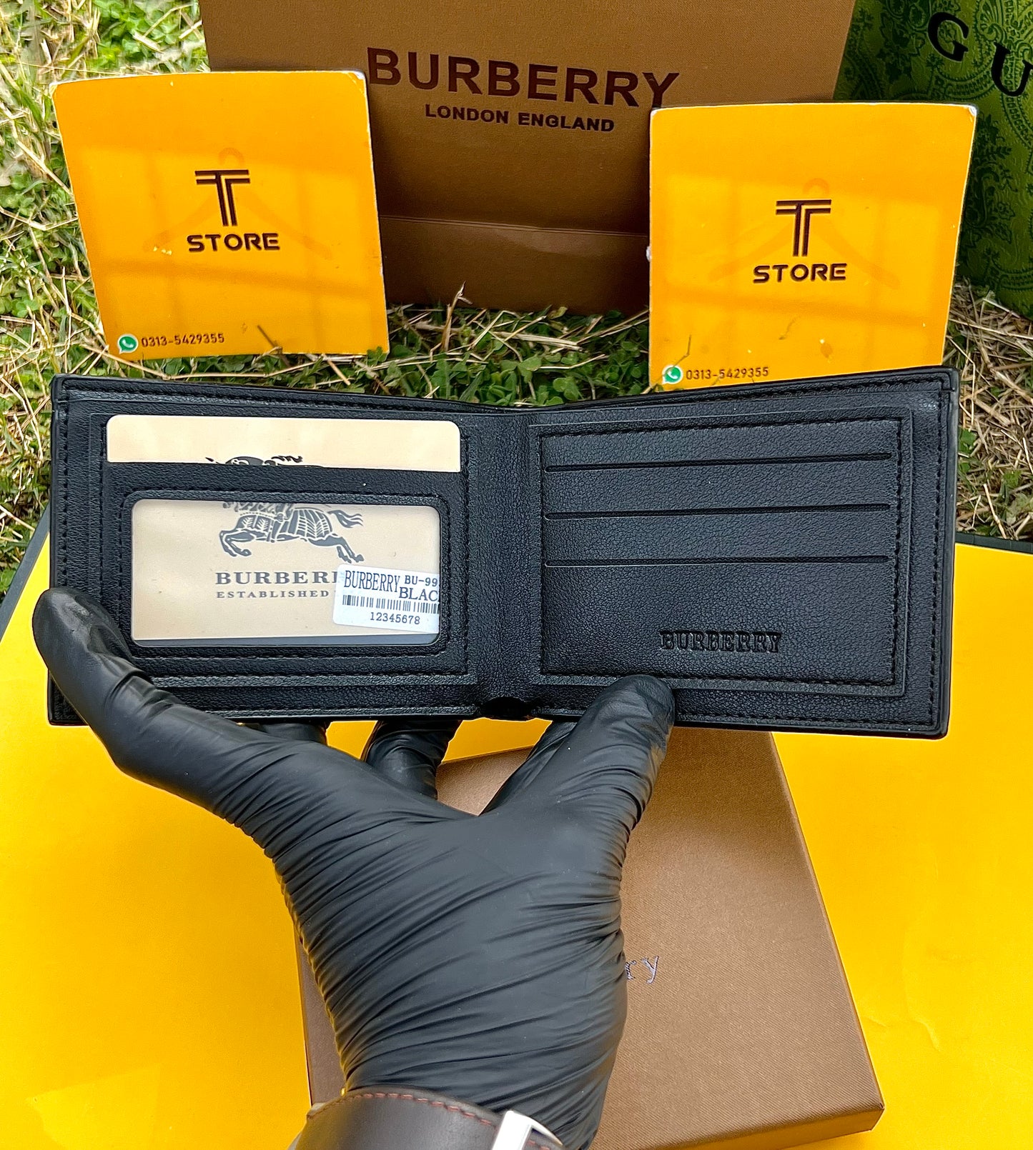 Burberry Black Check Wallet