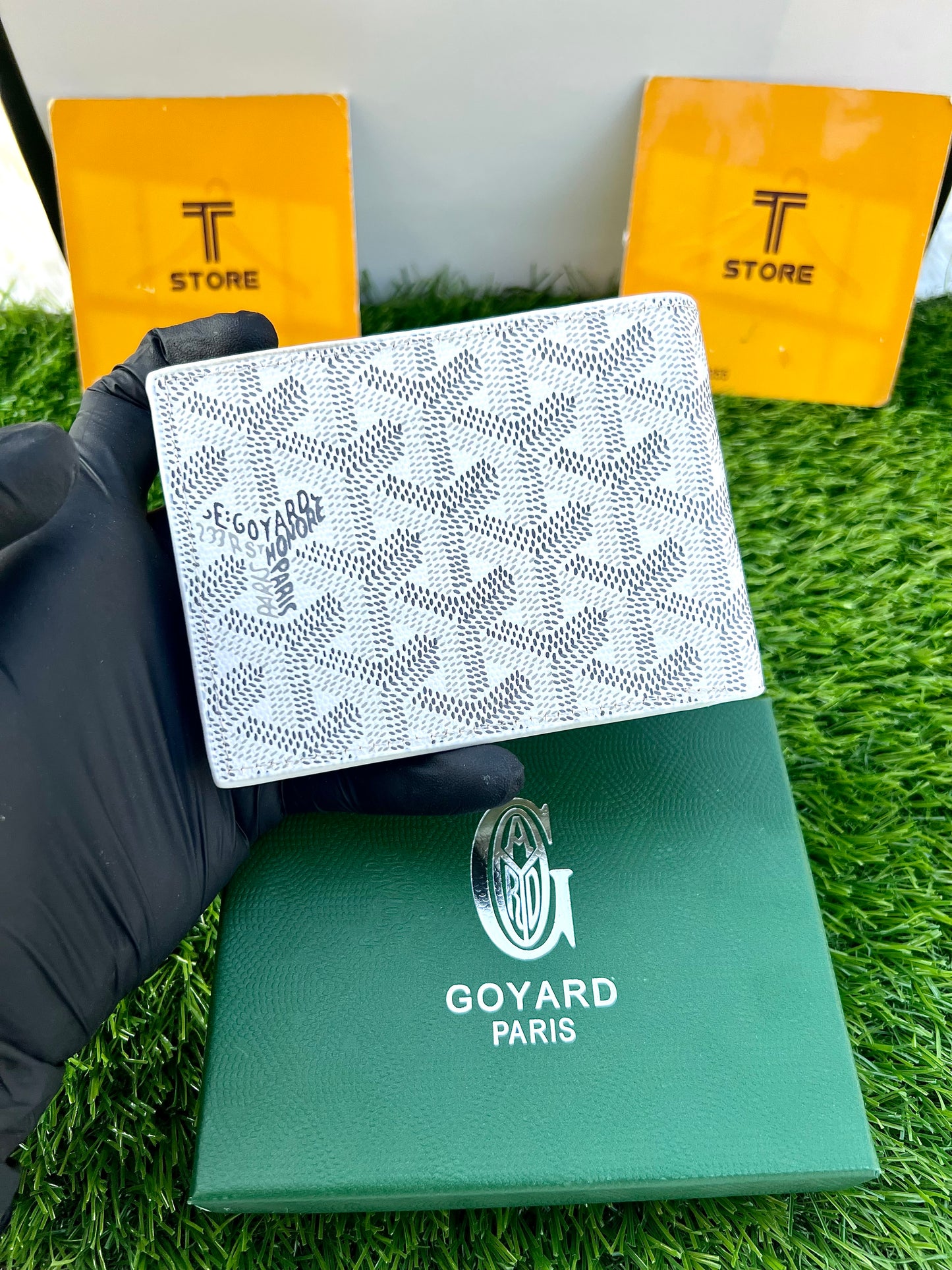 Goyard White Printed Slim Wallet