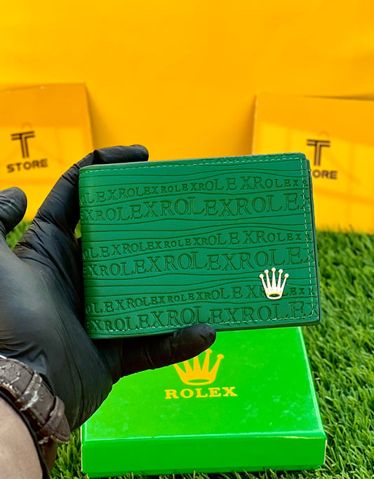Rolex Embossed Green Wallet