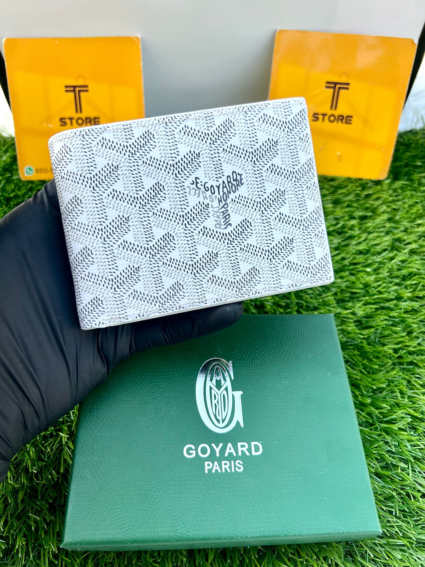 Goyard White Printed Slim Wallet