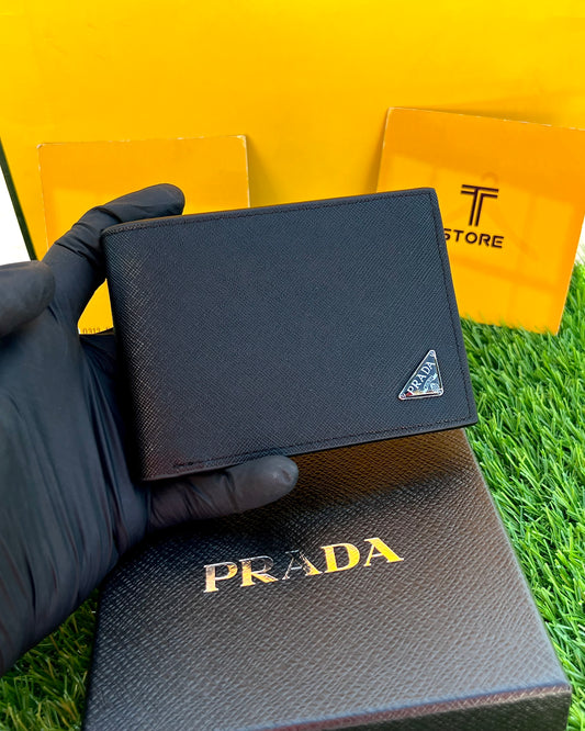 Prada Plain Black Logo Wallet