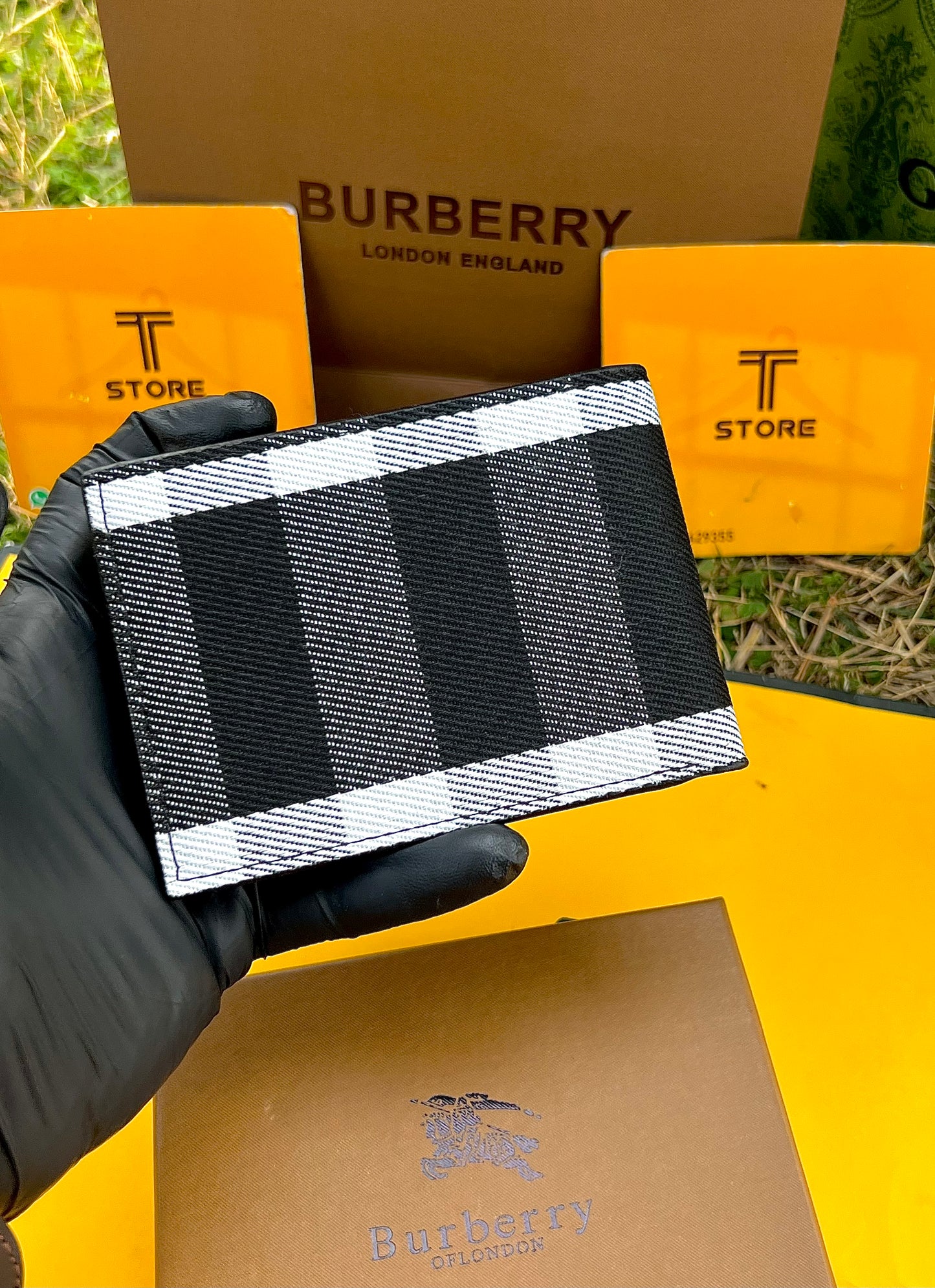 Burberry Black Check Wallet