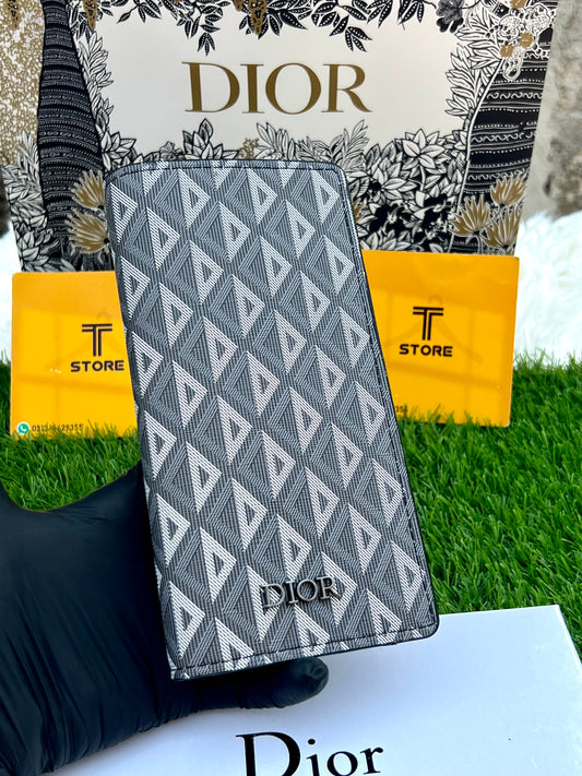 Dior Gray Texture Long Wallet