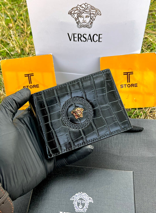 Versace Black Crocodile Wallet