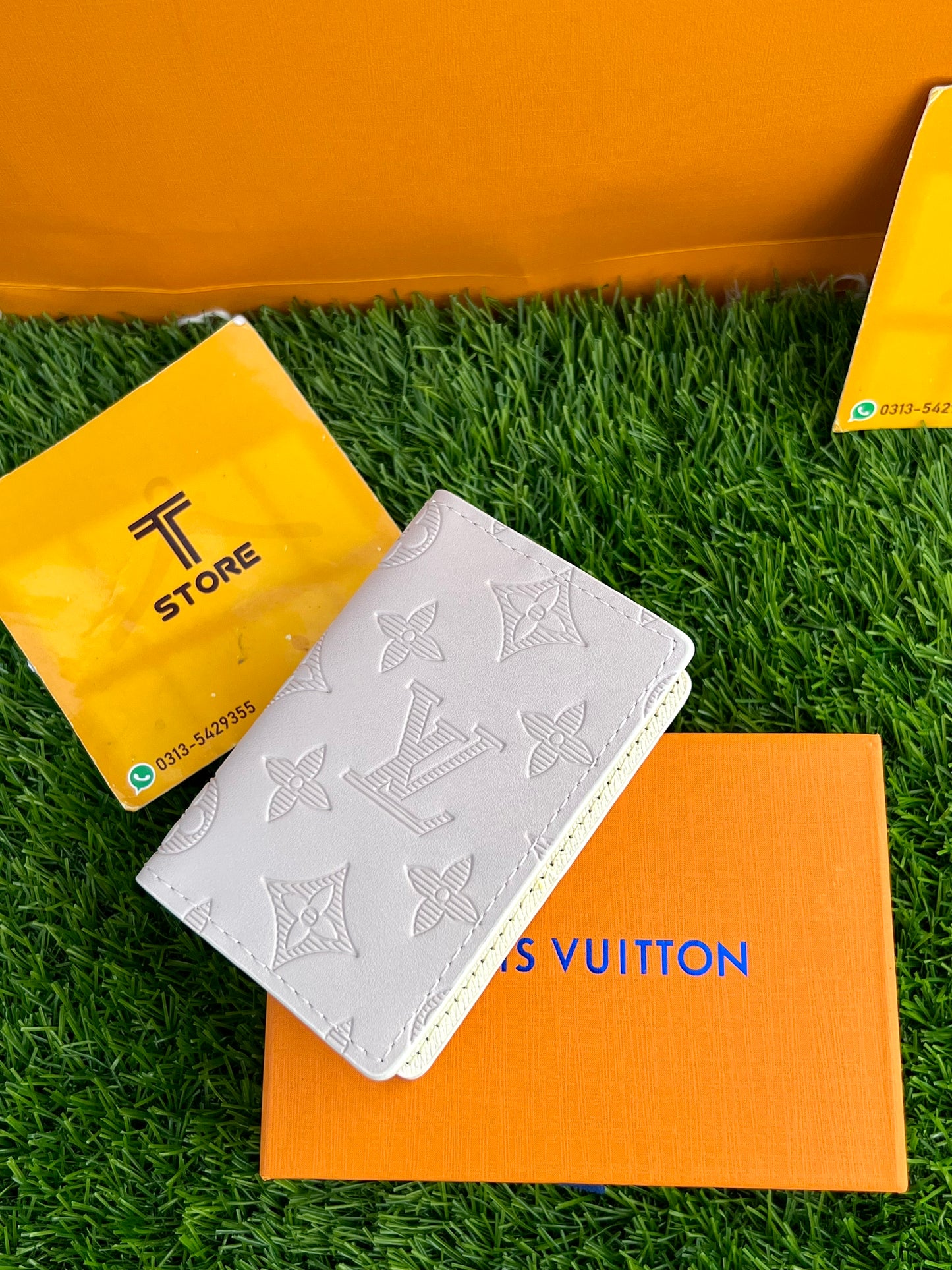 LV White Flower Embossed Pocket Organizer/Cardholder