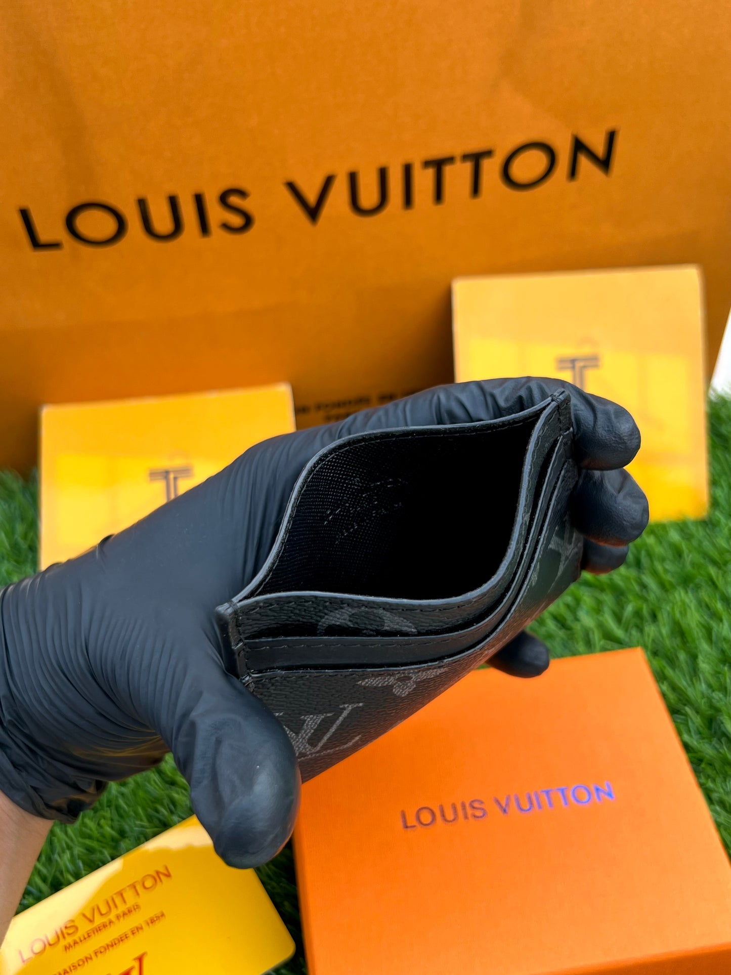 LV Black Flower Cardholder