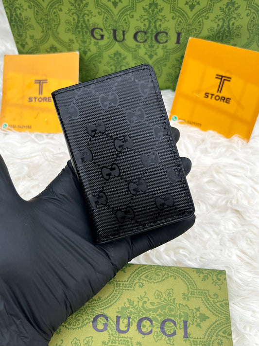 Gucci Black PU Leather Pocket Organizer/Cardholder