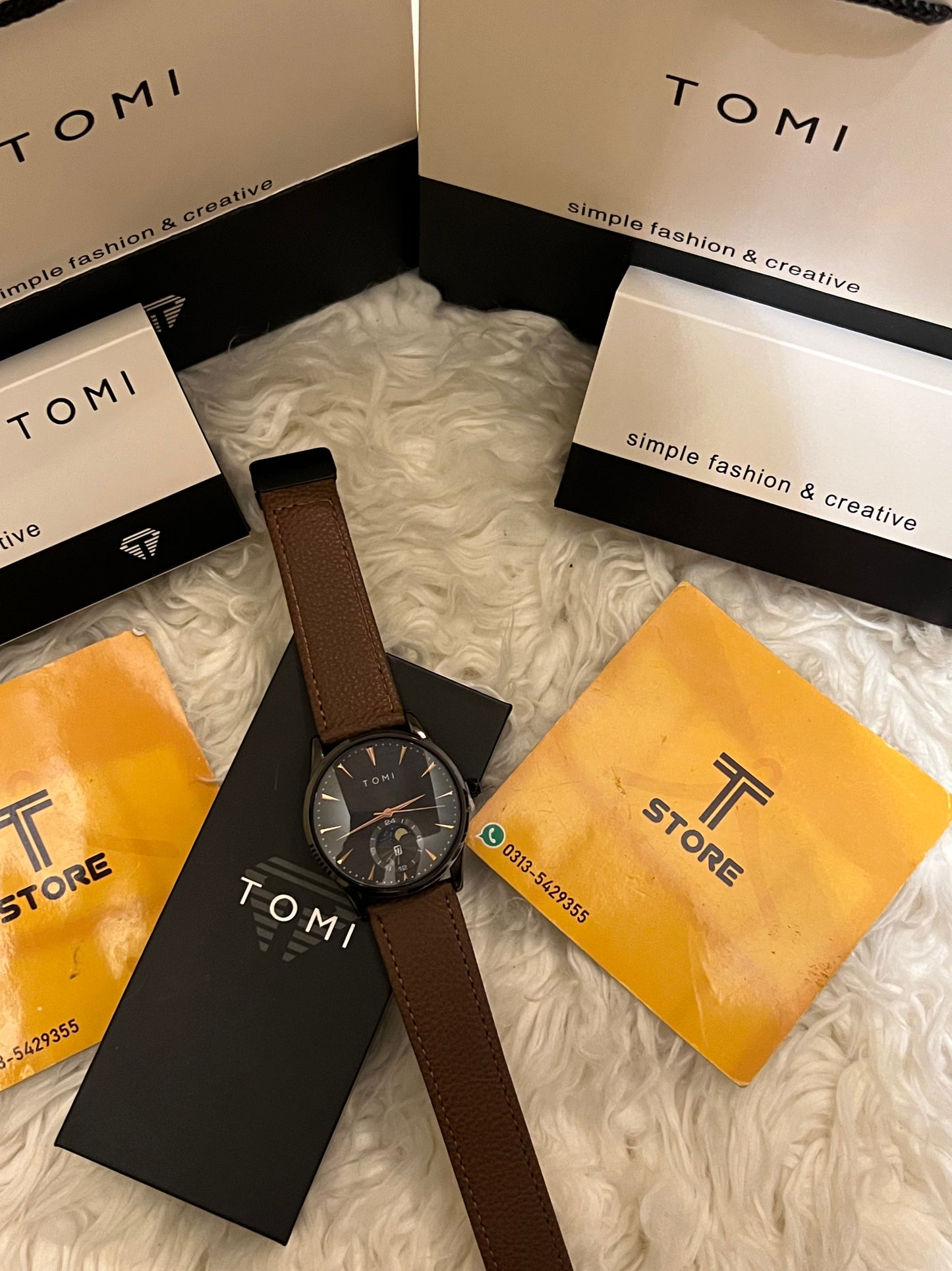 Tomi T-024 Magnetic Strap Black Dial Men Watch