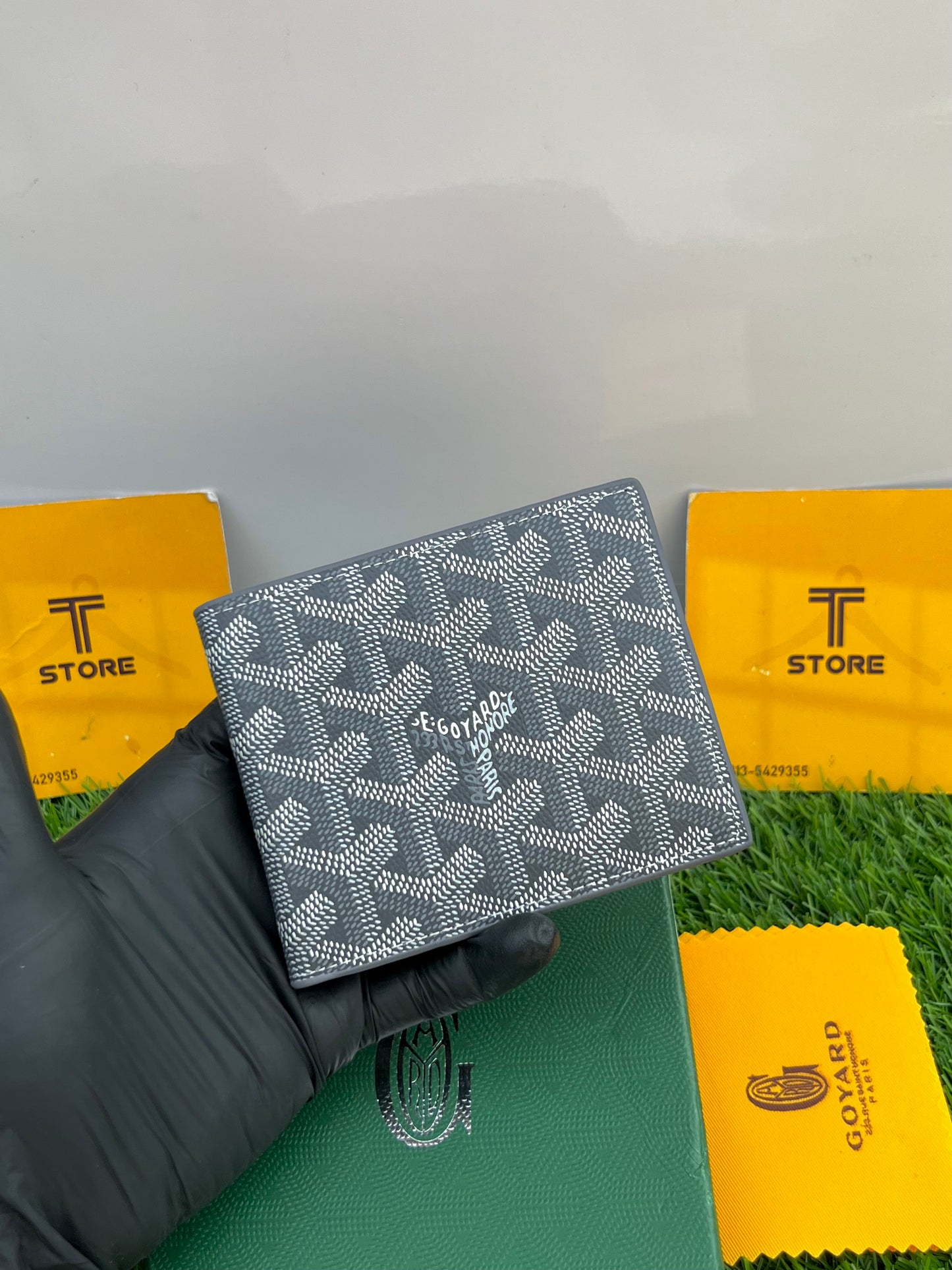 Goyard Grey Printed Slim Wallet