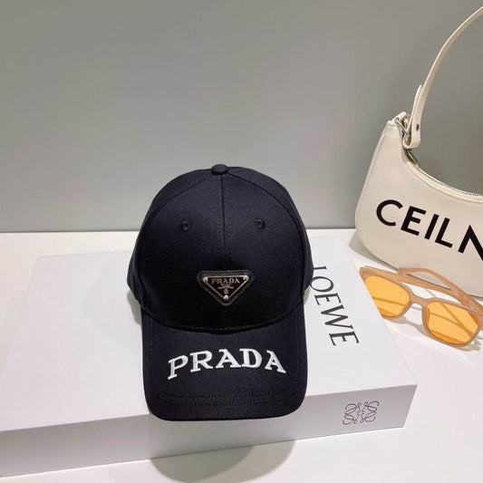 Prada Logo Printed Black Cap