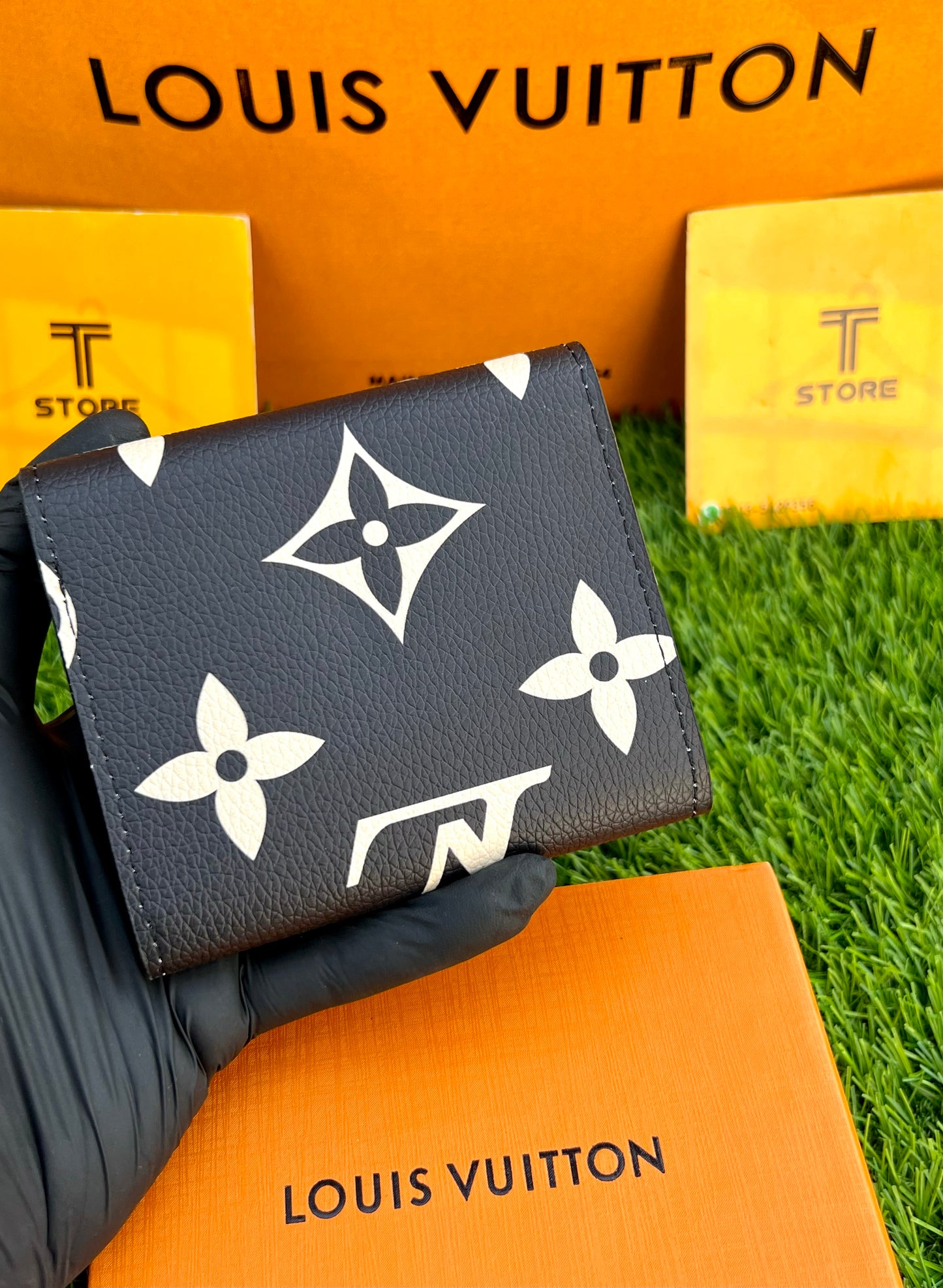 LV Black Flower Women Wallet