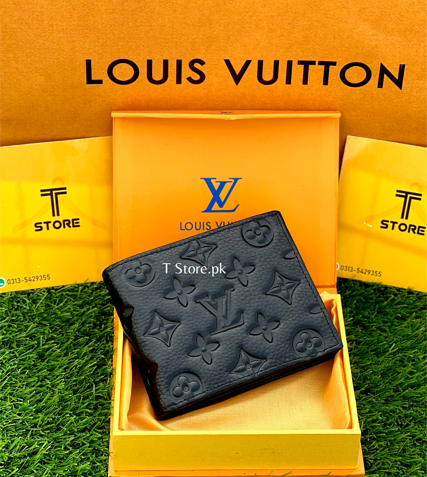 LV Embossed Plain Genuine Leather Wallet