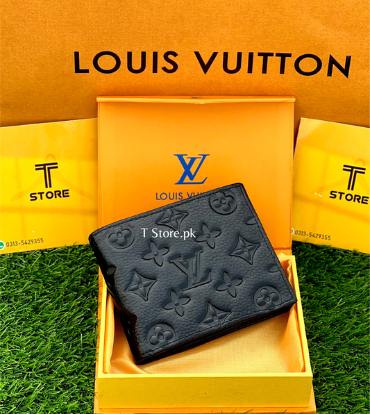 LV Embossed Plain Genuine Leather Wallet