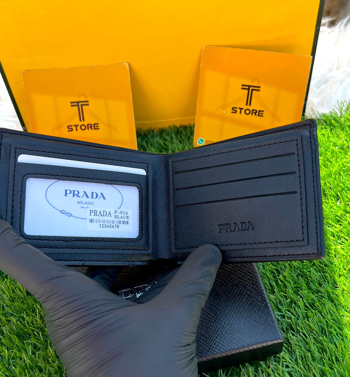 Prada Plain Black Logo Wallet