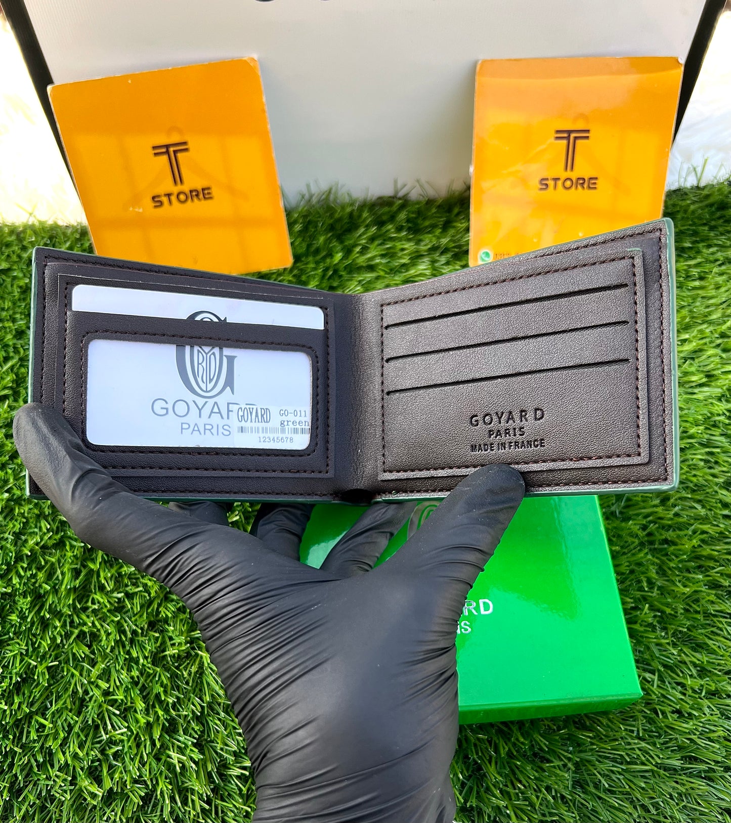 Goyard Green Printed Slim Wallet