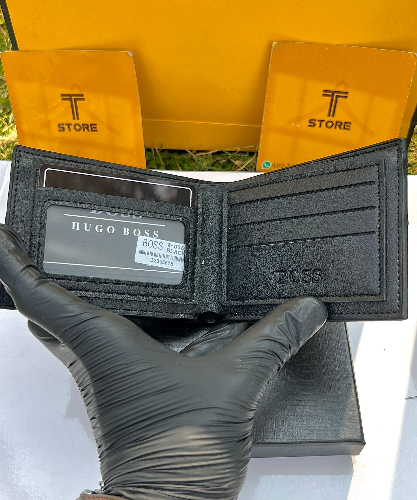 Boss Plain Black Wallet