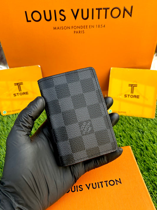 LV Black Check Pocket Organizer/Cardholder