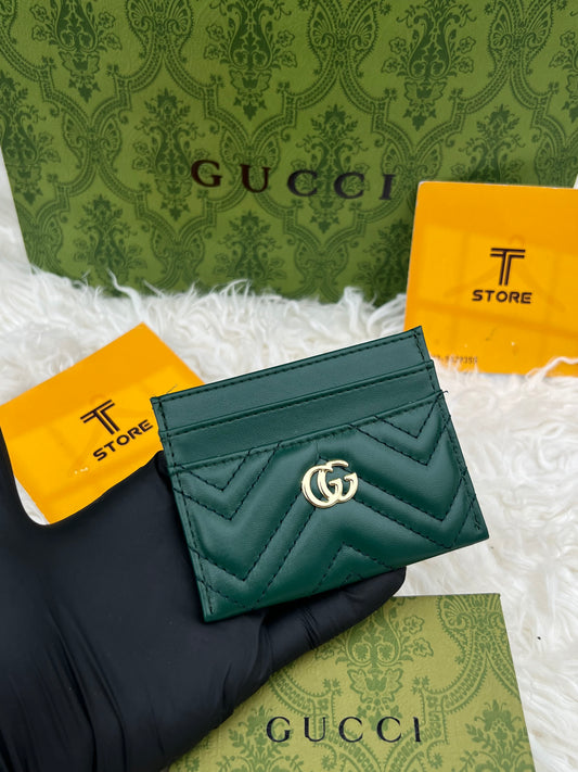 Gucci Green Plain Logo Cardholder