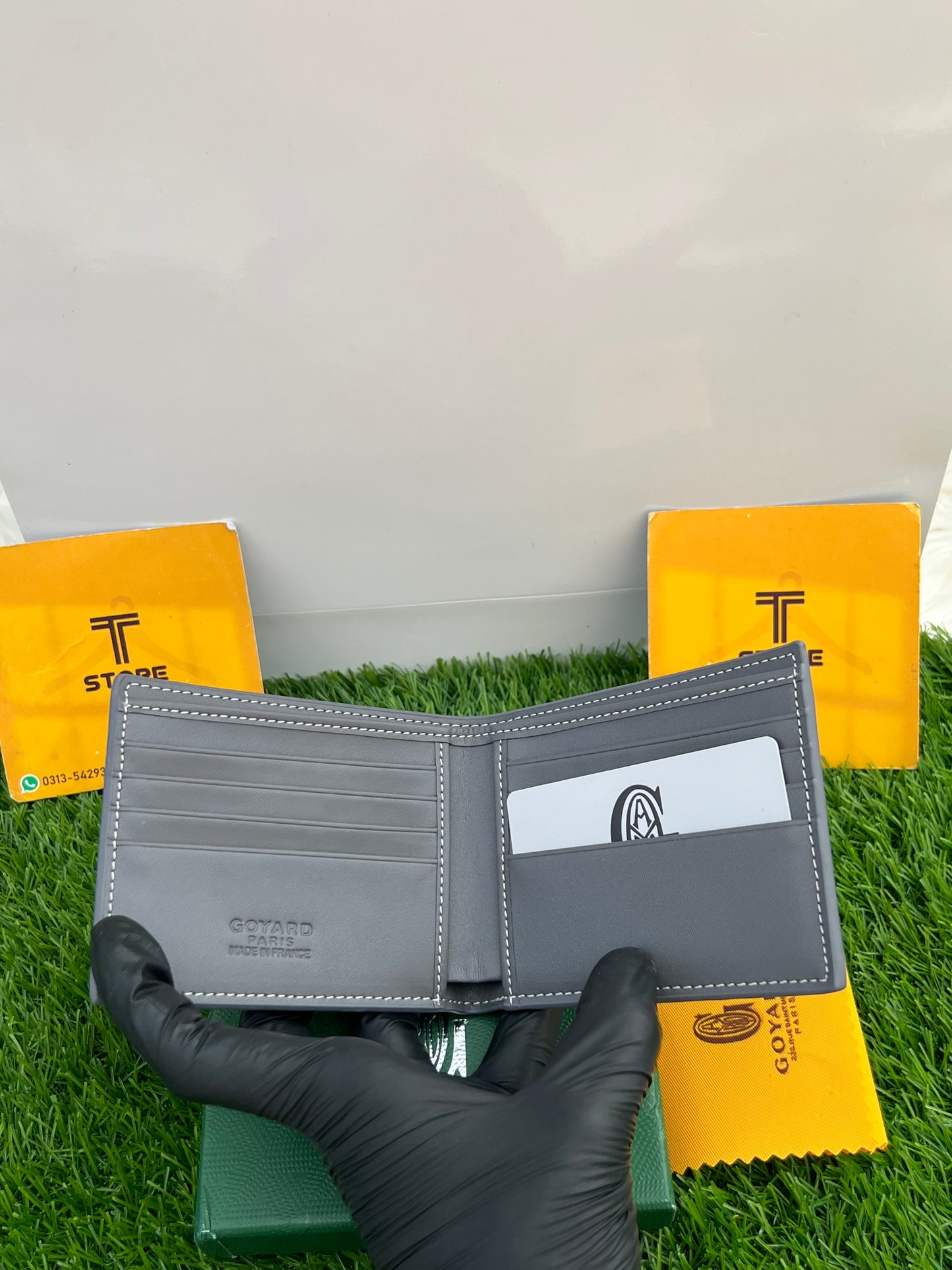 Goyard Grey Printed Slim Wallet