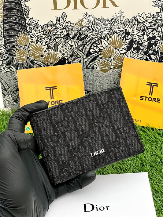 Dior Black Logo Embossed Wallet