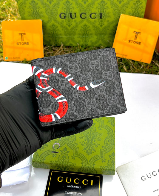 Gucci Black Kingsnake Slim Wallet