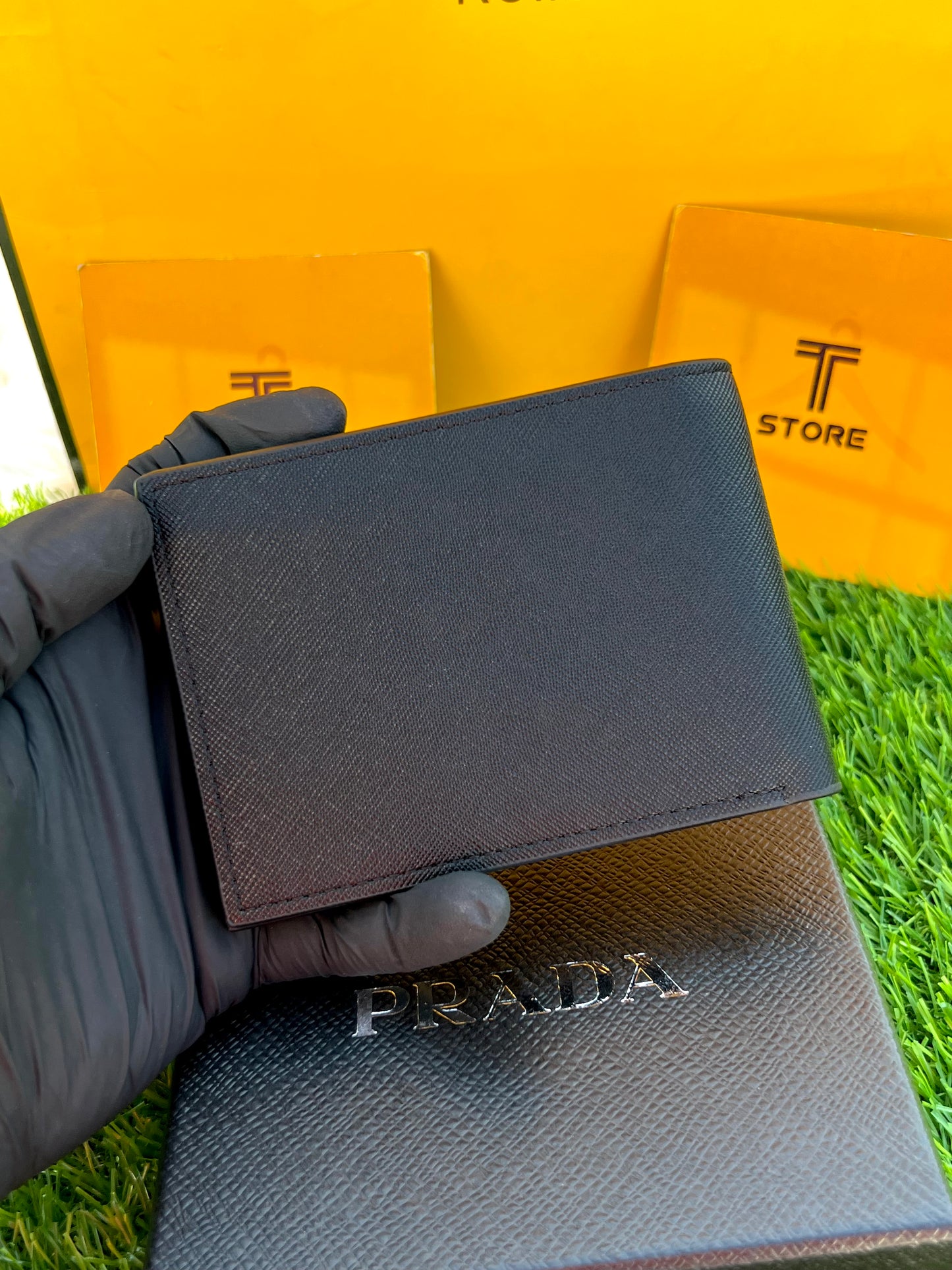 Prada Plain Black Logo Wallet