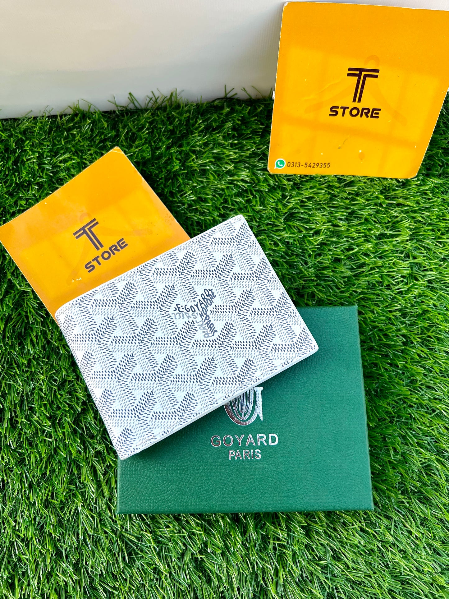 Goyard White Printed Slim Wallet
