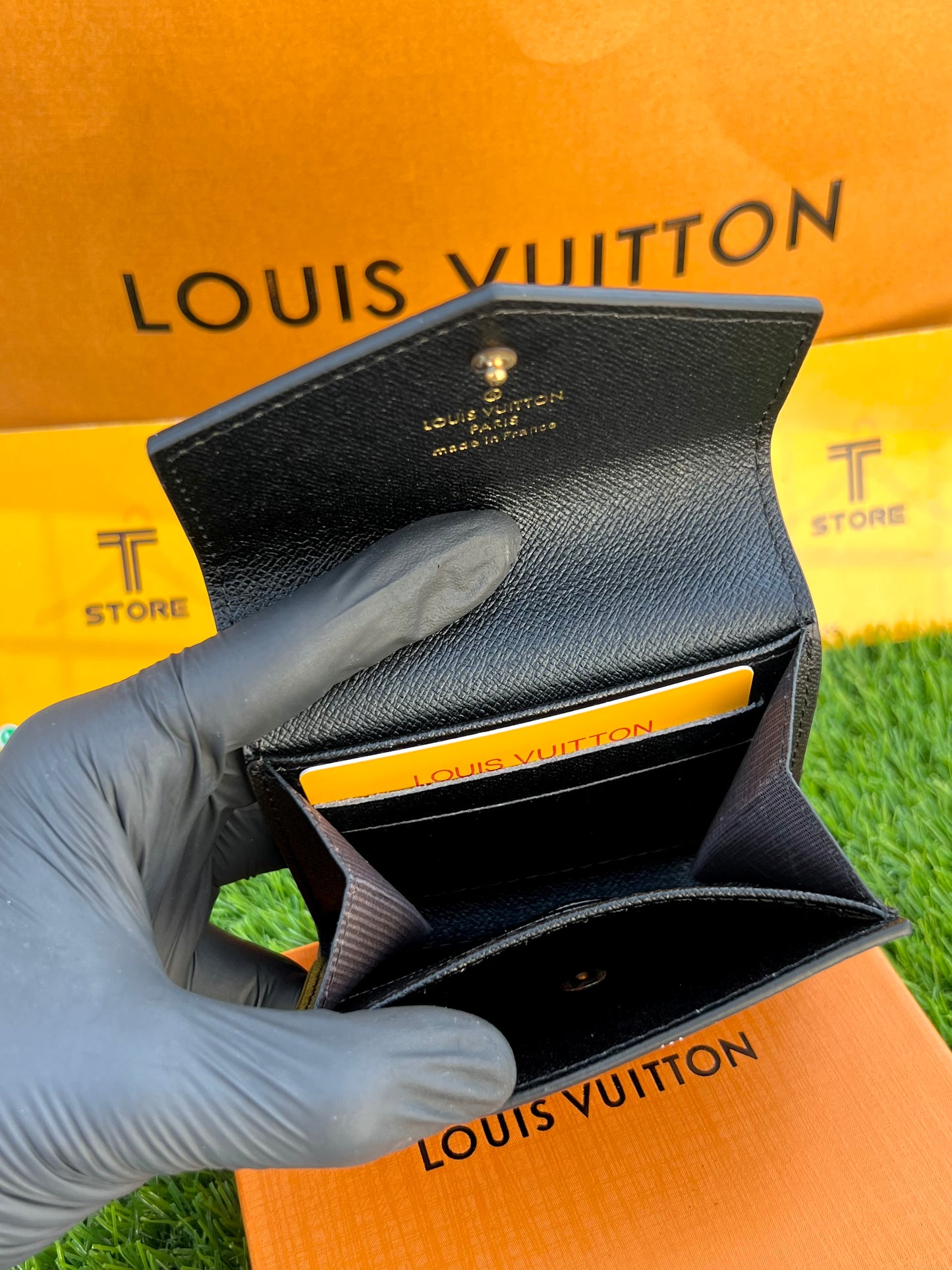 LV Black Flower Women Wallet