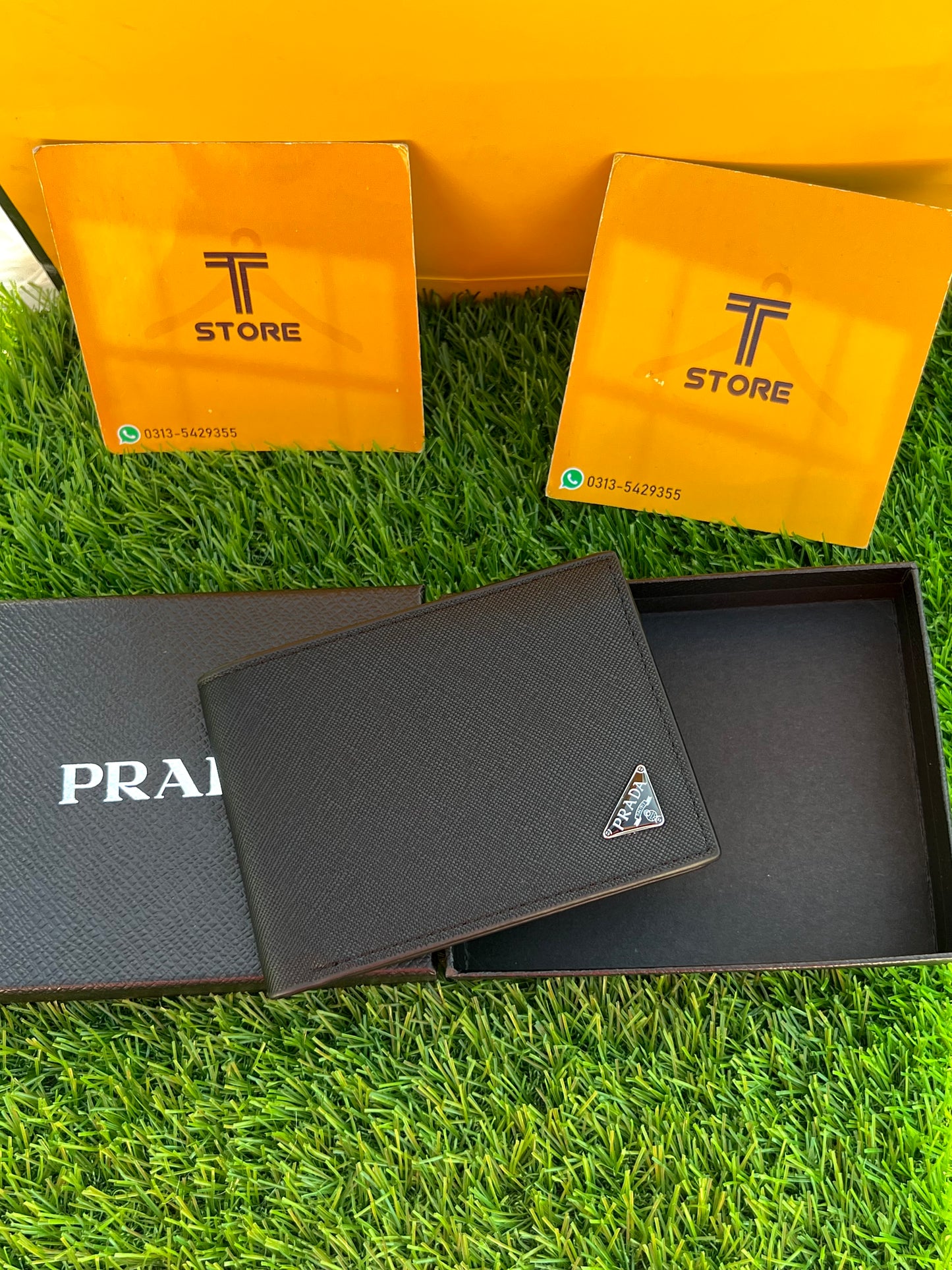 Prada Plain Black Logo Wallet