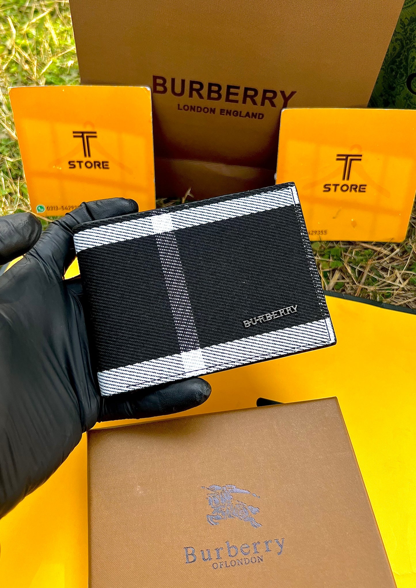 Burberry Black Check Wallet