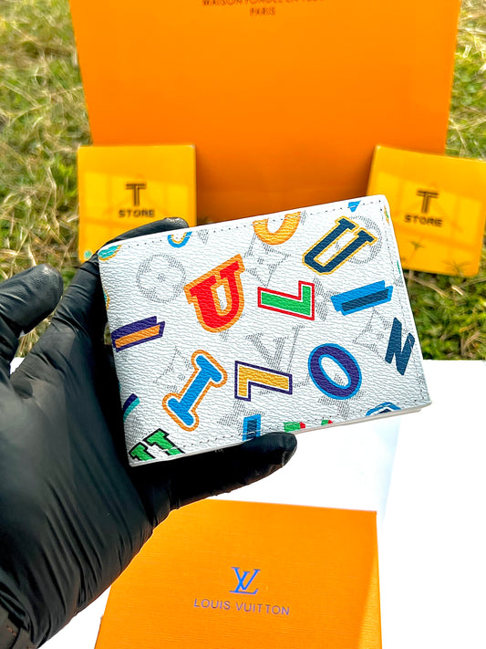 LV White Monogram Printed Wallet