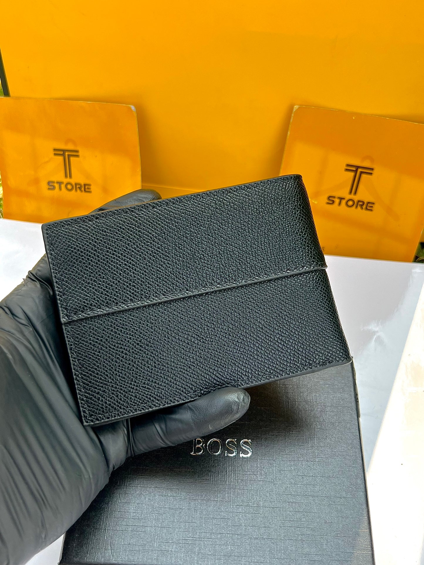Boss Plain Black Wallet