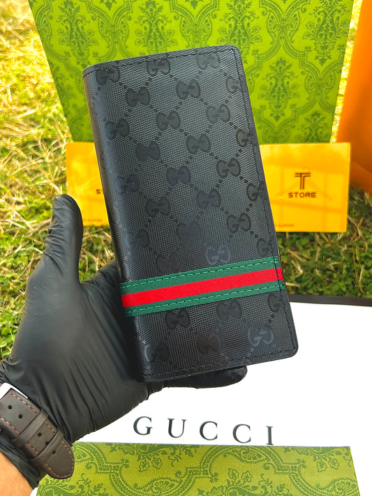 Gucci Black Strip Long Wallet