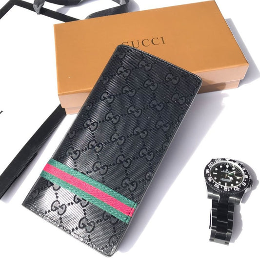 Gucci Black Strip Long Wallet