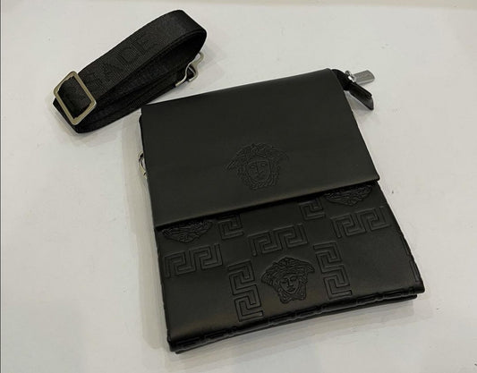Versace Black Plain Crossbody Bag