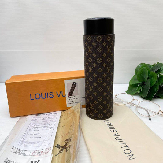 LV Monogram Brown Small Flower Thermo Flask LED Display Temperature Bottle