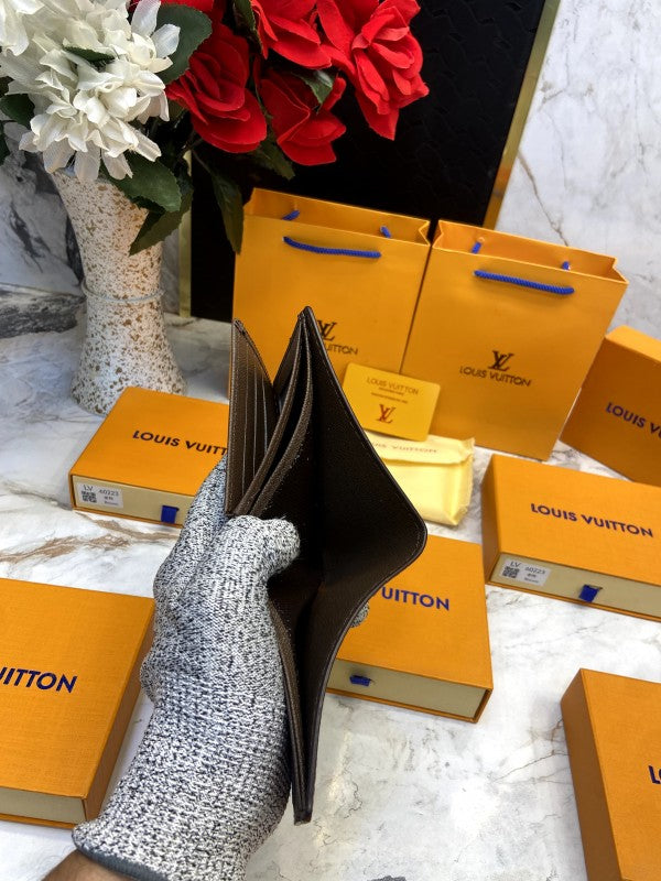 LV Brown Check Flap Wallet