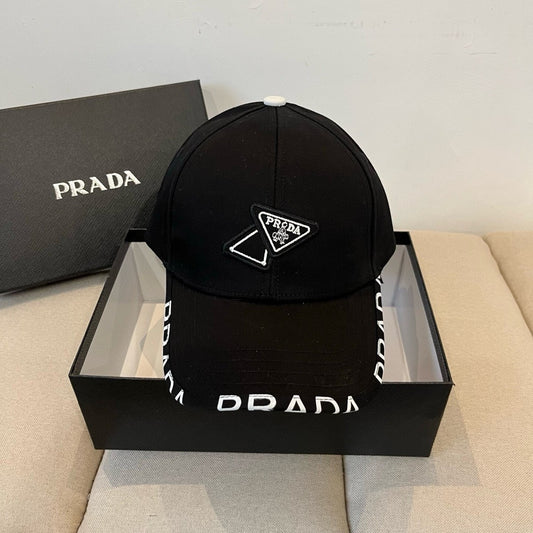 Prada Front Logo Black Printed Cap